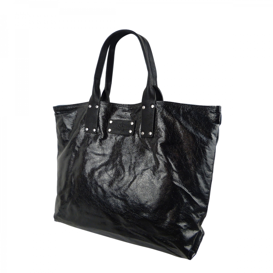 DAMEN SCHULTERTASCHE SHOPPER IN METALLIC LOOK UND JEANS SHCP631